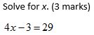 A simple linear equation to solve.